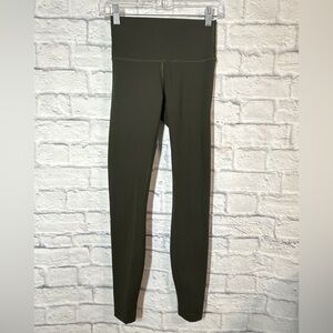Lululemon Dark Olive Wunder Under High Rise Tight 28in inseam, sz4